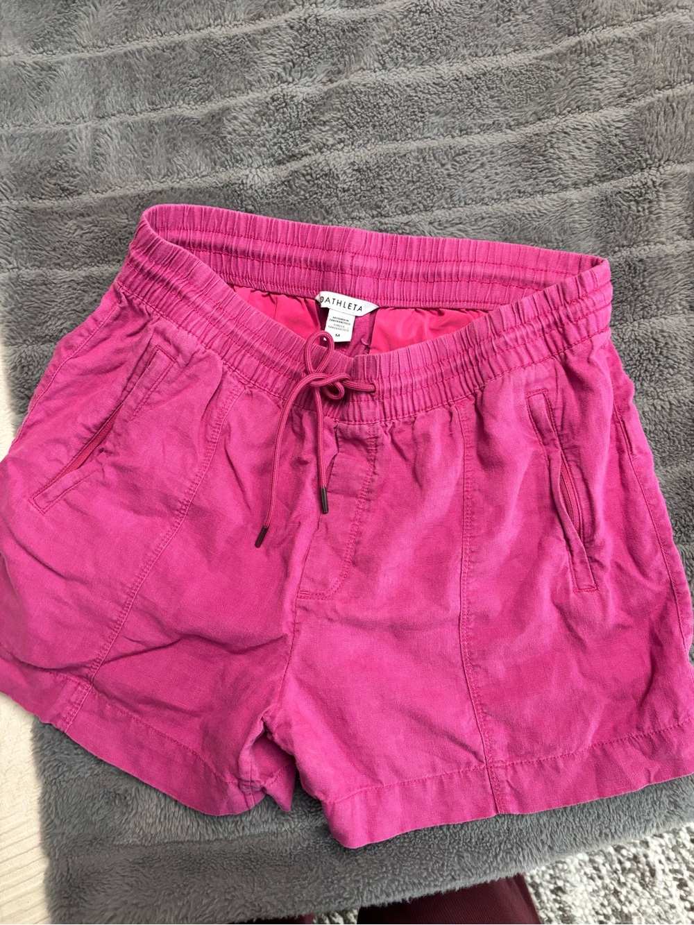 Athleta Women's Pink Drawstring Linen/Cotton Shorts bundled w ON linen shorts